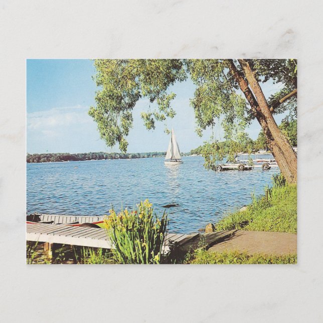 Cartão Postal Vintage Summer Lake (Frente)