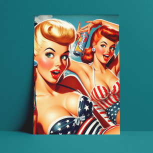 Cartão Postal Vintage Summer Pinups