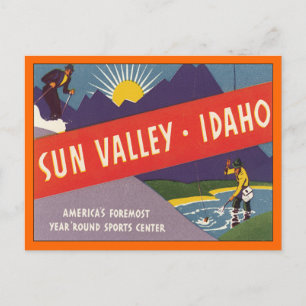 Cartão Postal Vintage Sun Valley Idaho