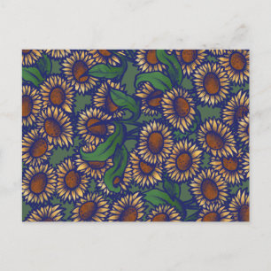 Cartão Postal Vintage Sunflower