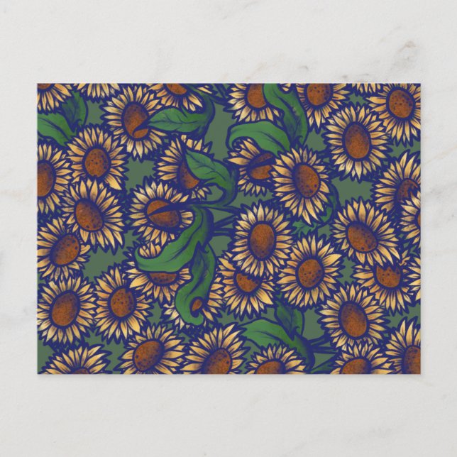 Cartão Postal Vintage Sunflower (Frente)