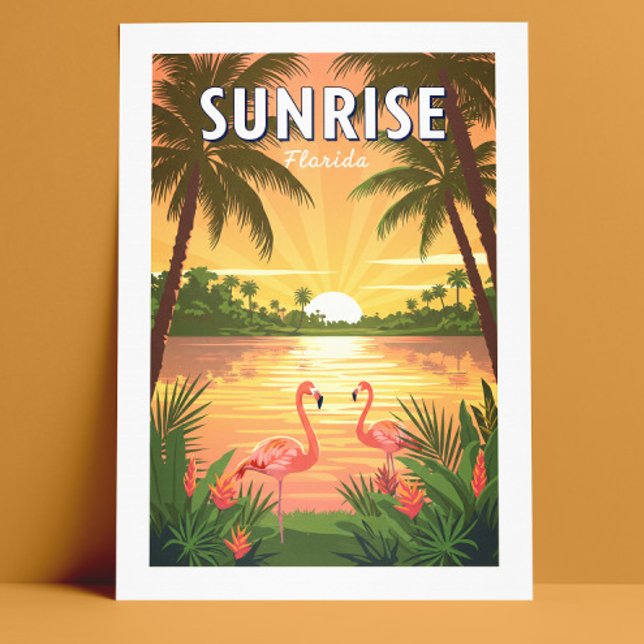 Cartão Postal Vintage Sunrise Florida (Criador carregado)