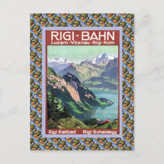 Cartão Postal Vintage Swiss Rail Luzern Rigi Bahn