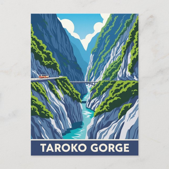 Cartão Postal Vintage Taiwan Taroko Gorge Viagem (Frente)