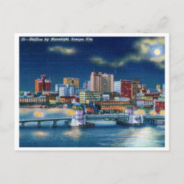 Cartão Postal Vintage Tampa Florida Skyline