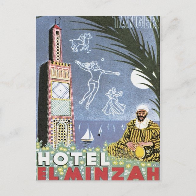 Cartão Postal Vintage Tangier Marrocos (Frente)