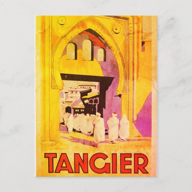 Cartão Postal Vintage Tangier Viagem (Frente)