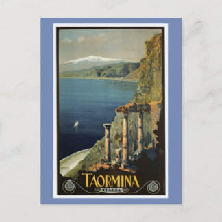 Cartão Postal Vintage Taormina Sicily viagem ad italiano