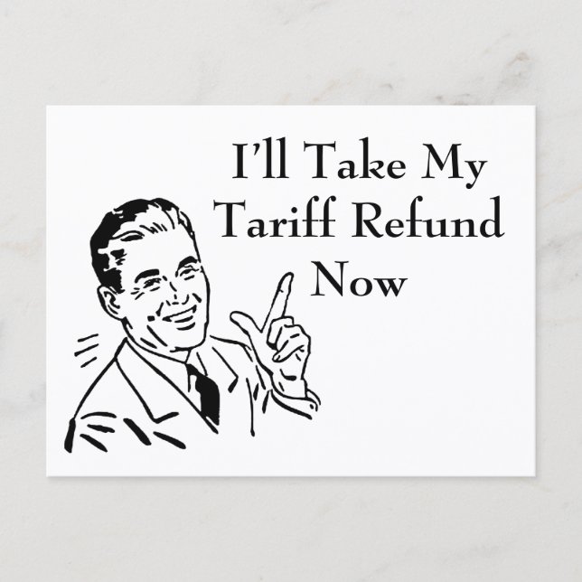 Cartão Postal Vintage Tariff Refund Check (Frente)