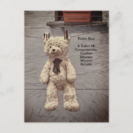 Cartão Postal Vintage Teddy Bear Symbolism Quote Bonito
