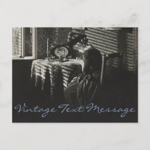Cartão Postal Vintage Text Message Woman Letter Escrevendo