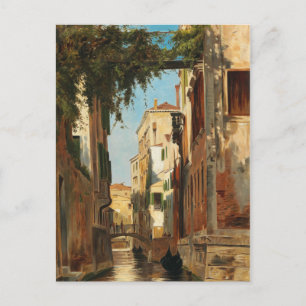Cartão Postal Vintage Theodor Groll Venice View de um Canal