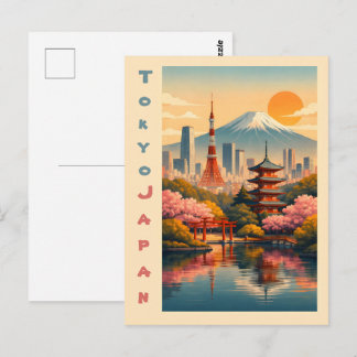Cartão Postal Vintage Tokyo Japan