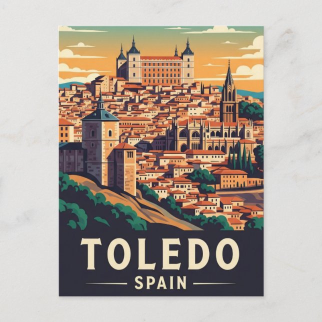 Cartão Postal Vintage Toledo Espanha Alcazar (Frente)