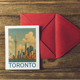 Cartão Postal Vintage Toronto Canada - Linha Skyline Torre CN