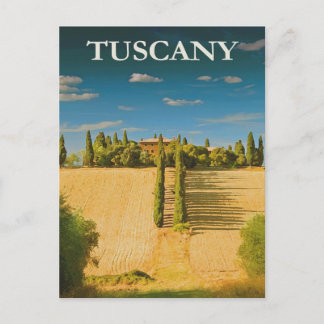 Cartão Postal Vintage Toscânia, Itália - Viagem postal