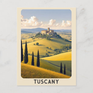 Cartão Postal Vintage Toscânia Itália Villa Countryside Viagem