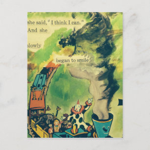 Cartão Postal Vintage Train Poem