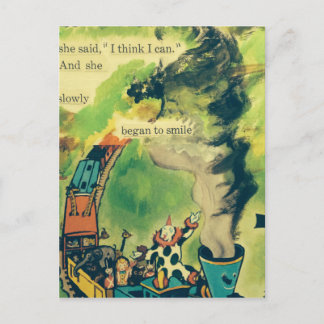 Cartão Postal Vintage Train Poem