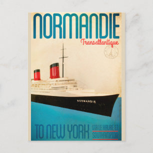 Cartão postal Vintage Transatlantique Viagem