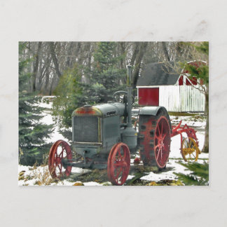 Cartão Postal Vintage Trator