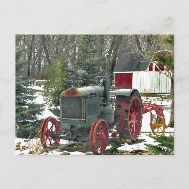 Cartão Postal Vintage Trator (Frente)