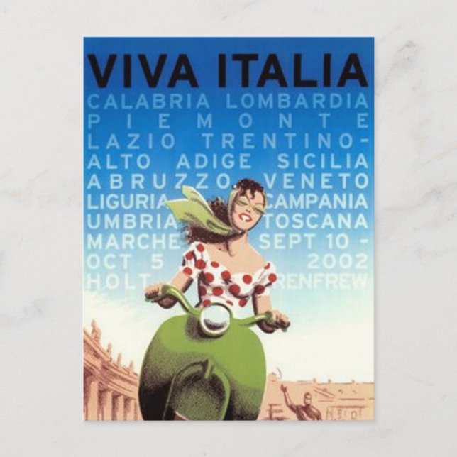 Cartão Postal Vintage travel Italy - (Frente)