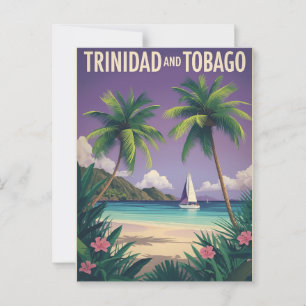 Cartão Postal Vintage Trinidad e Tobago Viagem