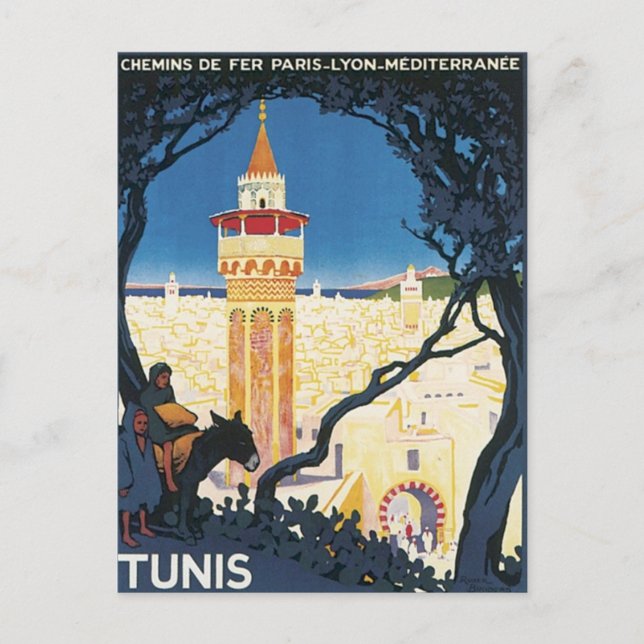 Cartão Postal Vintage Tunis Africa (Frente)