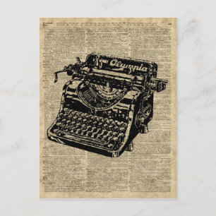 Cartão Postal Vintage Typewrite na página Dicionário