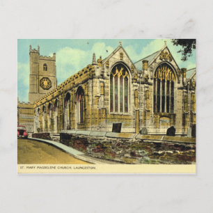 Cartão Postal Vintage UK, Launceston Parish Church