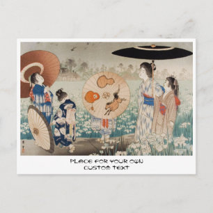 Cartão Postal Vintage ukiyo-e mulheres japonesas com arte-guarda