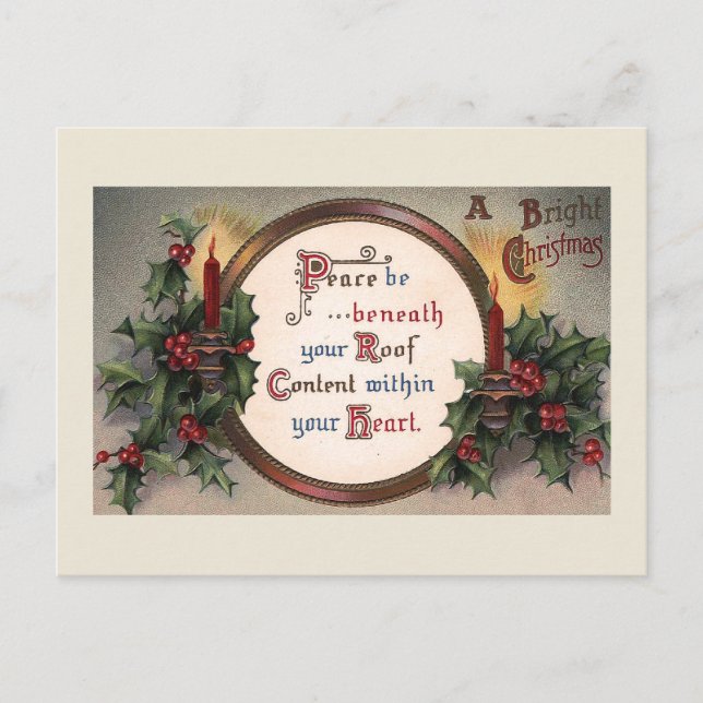 Cartão postal Vintage "Um Natal Brilhante" (Frente)