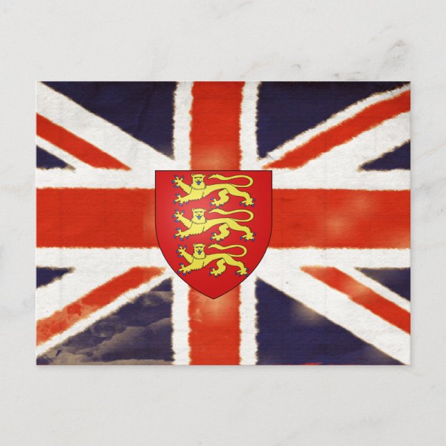 Cartão postal Vintage Union Jack Casaco de Armas (Frente)