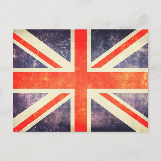Cartão Postal Vintage Union Jack flag (Frente)