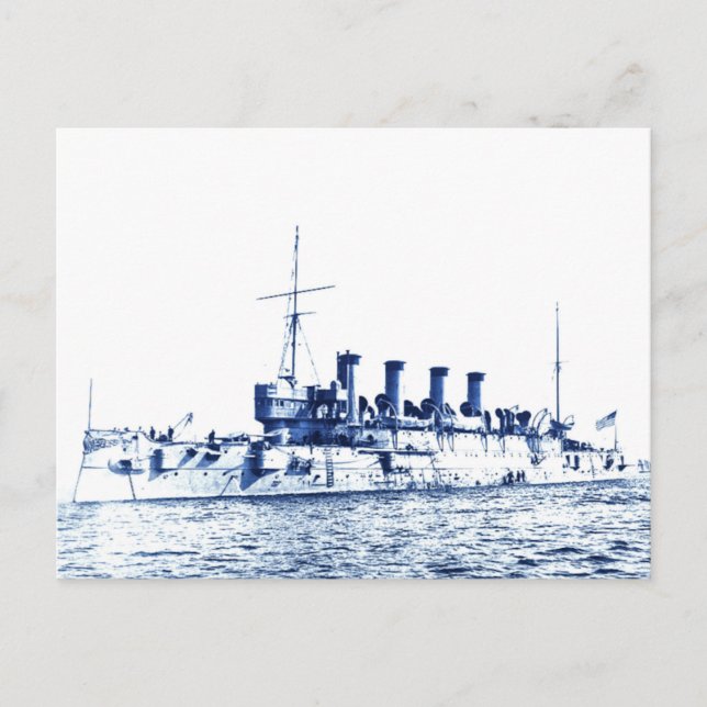 Cartão Postal Vintage USA Battleship (Frente)