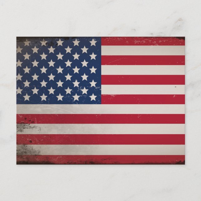 Cartão Postal Vintage USA Flag (Frente)