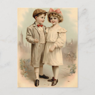 Cartão Postal Vintage Valentine Children Postcard 