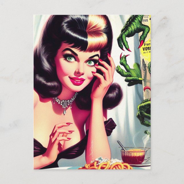 Cartão Postal Vintage Vampire Woman (Frente)