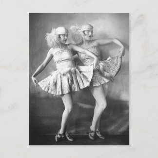 Cartão Postal Vintage Vaudeville Dançarinos Retro Glam