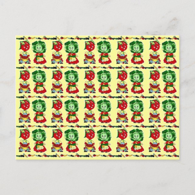 Cartão Postal Vintage Vegetal Casal (Frente)