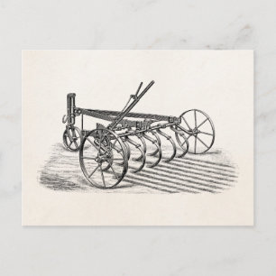 Cartão Postal Vintage Velha Lança Equipamento de Fazenda Fluxo 