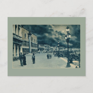 Cartão Postal Vintage Veneice Itália Luz Real do Jardim