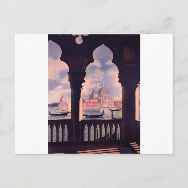 Cartão Postal Vintage Veneice Itália Viagem (Frente)