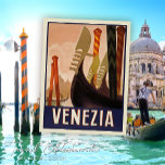 Cartão Postal Vintage Veneice Itália Viagem<br><div class="desc">Transporte-se a si próprio ou a um ente querido para a cidade sonhadora de Veneza com o nosso belo cartão postal, cuidadosamente elaborado por Mylini Design. Este cartão postal captura o charme mesmerizante de Veneza, com o seu labirinto de canais, casas vibrantemente coloridas e uma arquitetura histórica espantosa. É mais...</div>
