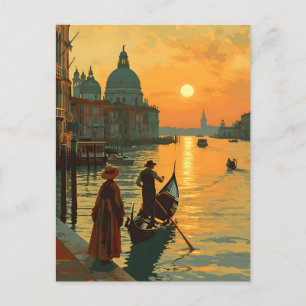 Cartão Postal Vintage Veneice Sunset