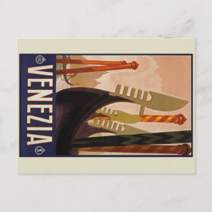 Cartão Postal Vintage Venezia Poster - Itália