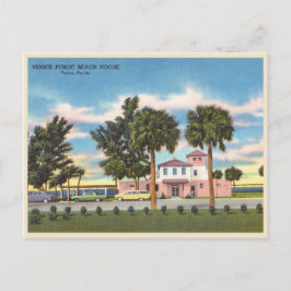 Cartão Postal Vintage Venice, praia pública da Flórida