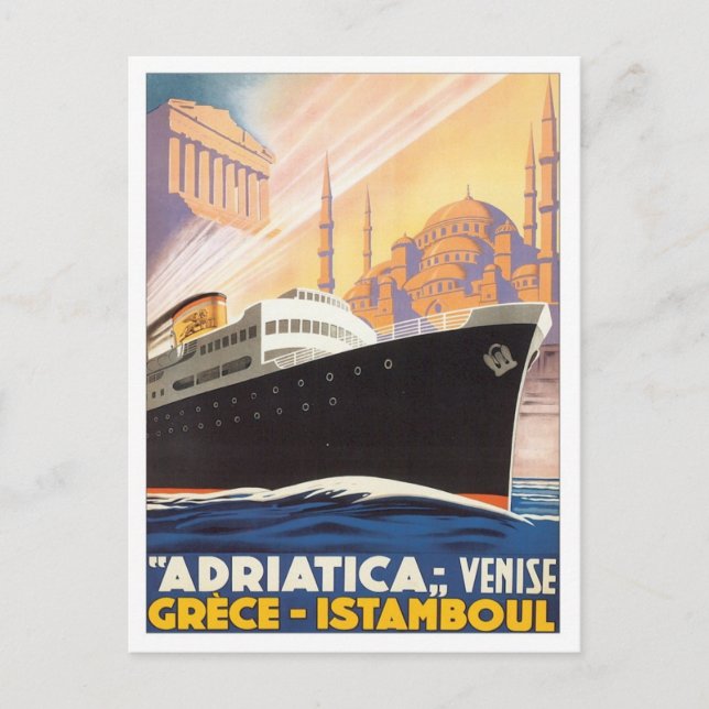 Cartão Postal Vintage Venise Grécia Istambul (Frente)