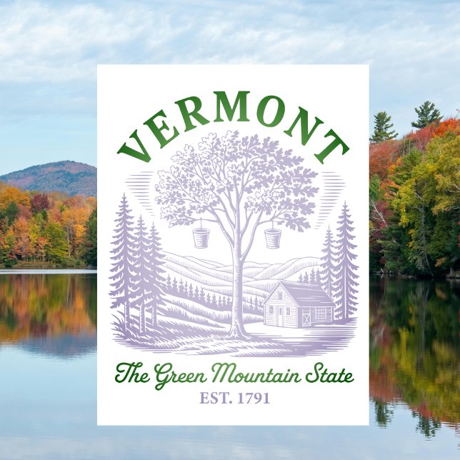 Cartão Postal Vintage Vermont Maple Sugar Shack (Vintage Vermont Maple Sugar Shack Postcard
)